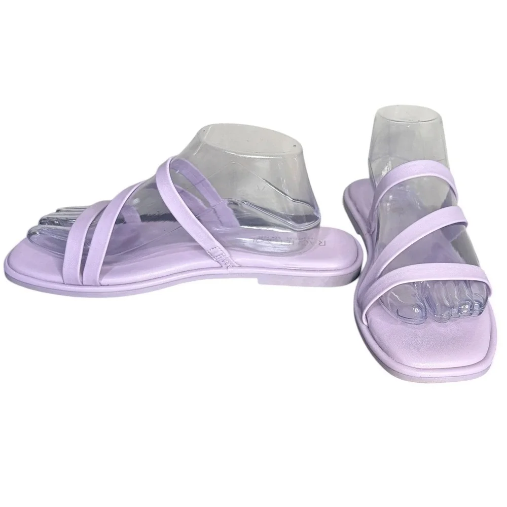 Rachel‎ Zoe Lavender Treat Strappy Flat Sandals  Square Toe Women's Size 9.5M